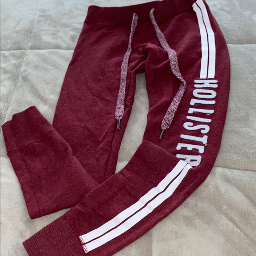 Hollister red joggers